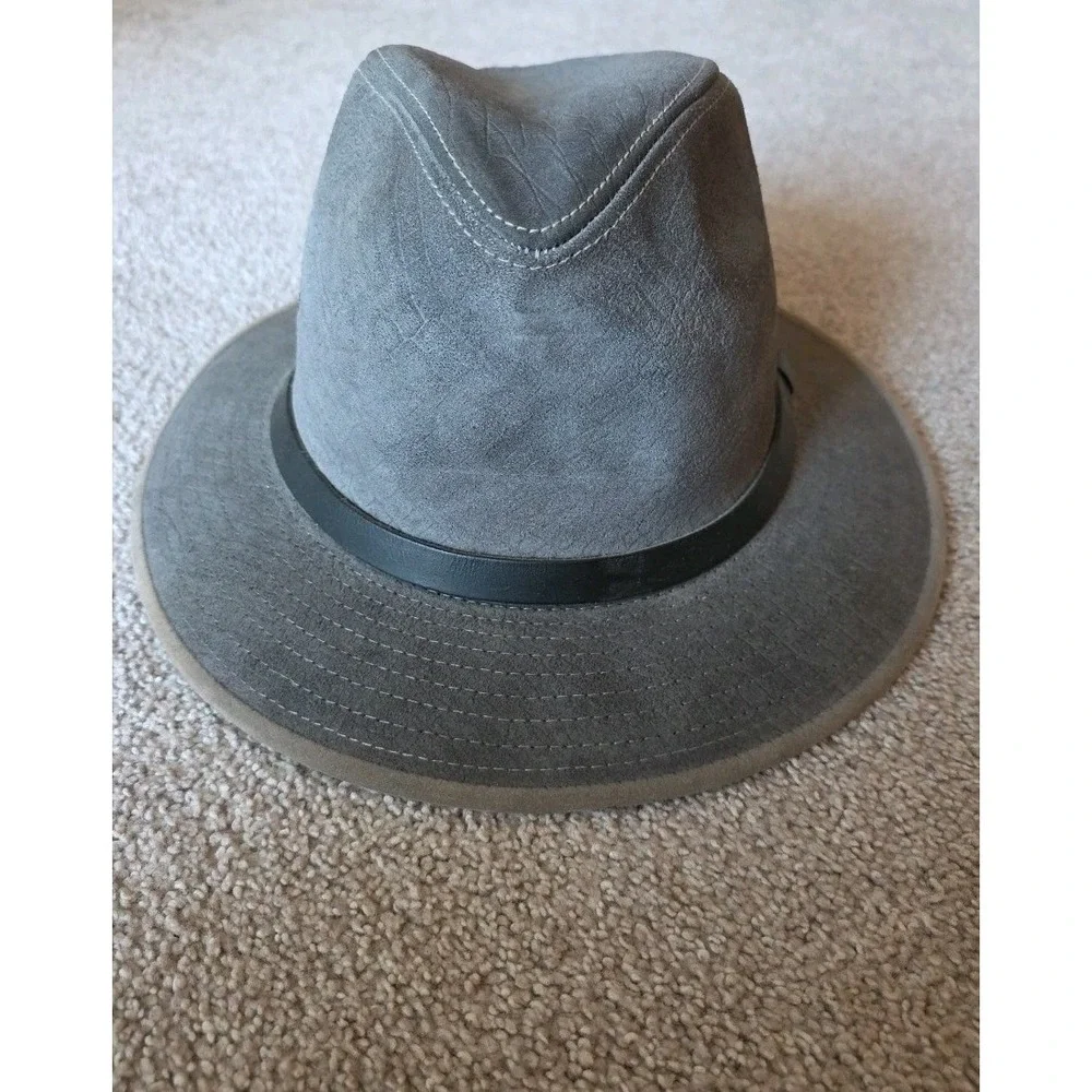 Vtg‎ 90s Wilsons Genuine Leather Suede Fedora Mens Size S  Made In USA Safari